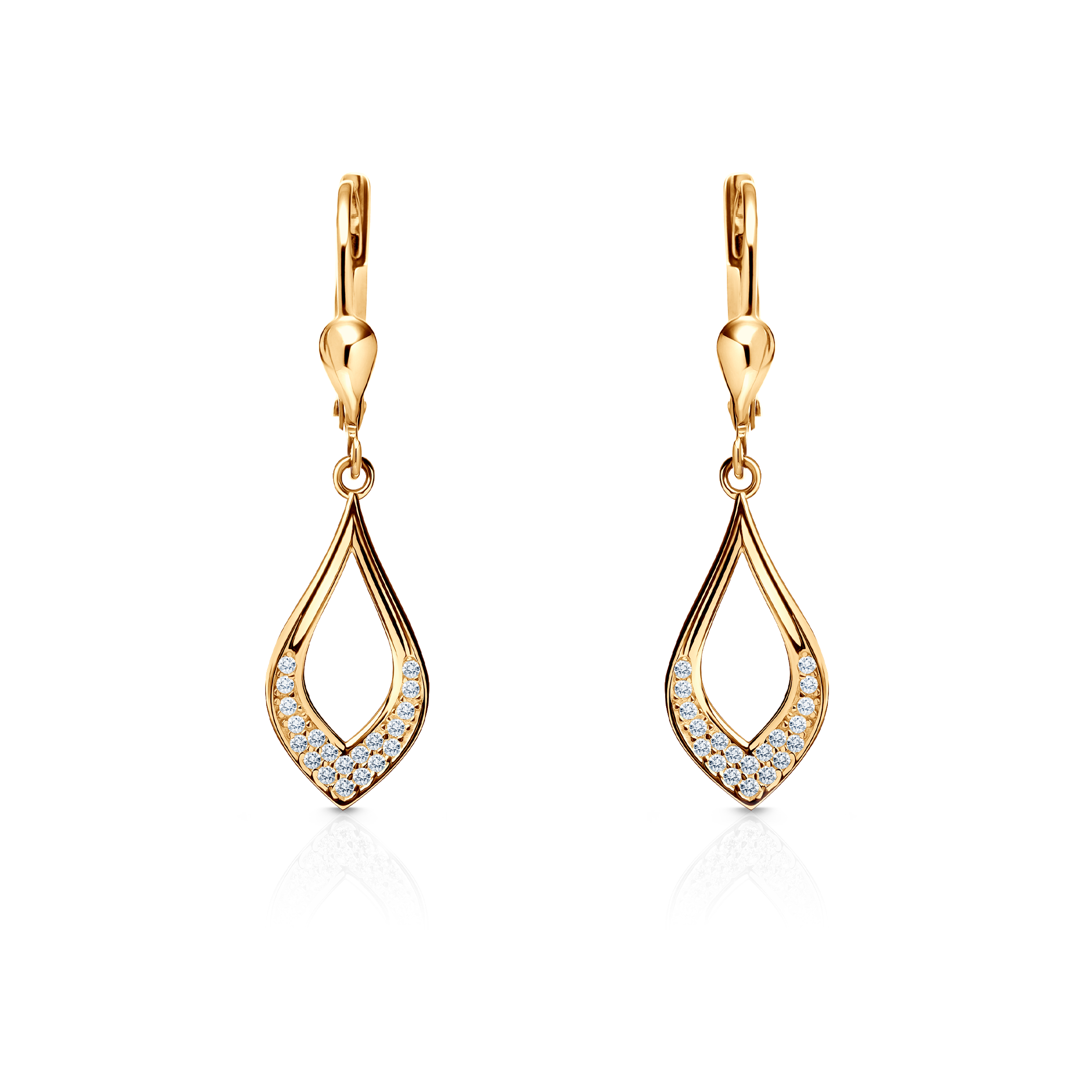 Fülbevaló SAVICKI: sárga arany, cirkónia