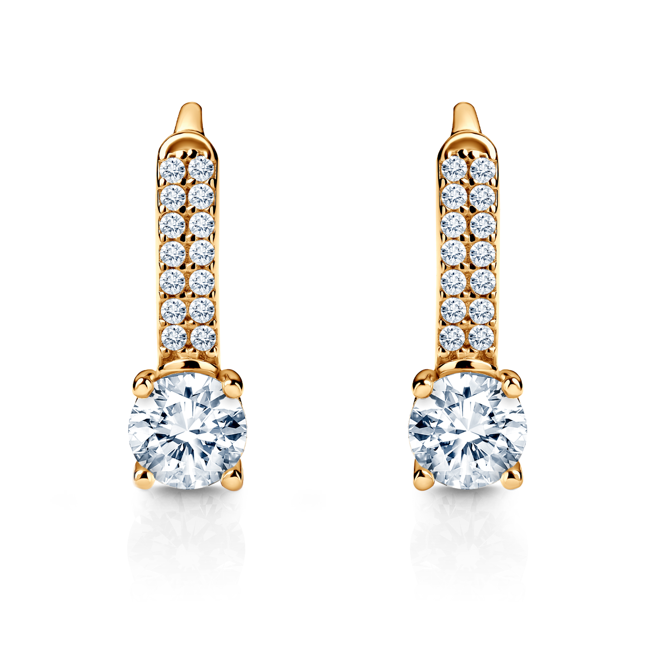 Naušnice SAVICKI: žuto zlato, cirkoni