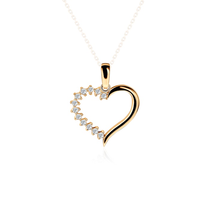 SAVICKI heart pendant: gold, cubic zirconia