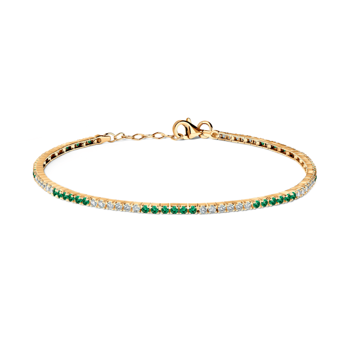 Brăţară tenis Savicki: aur, zirconiu