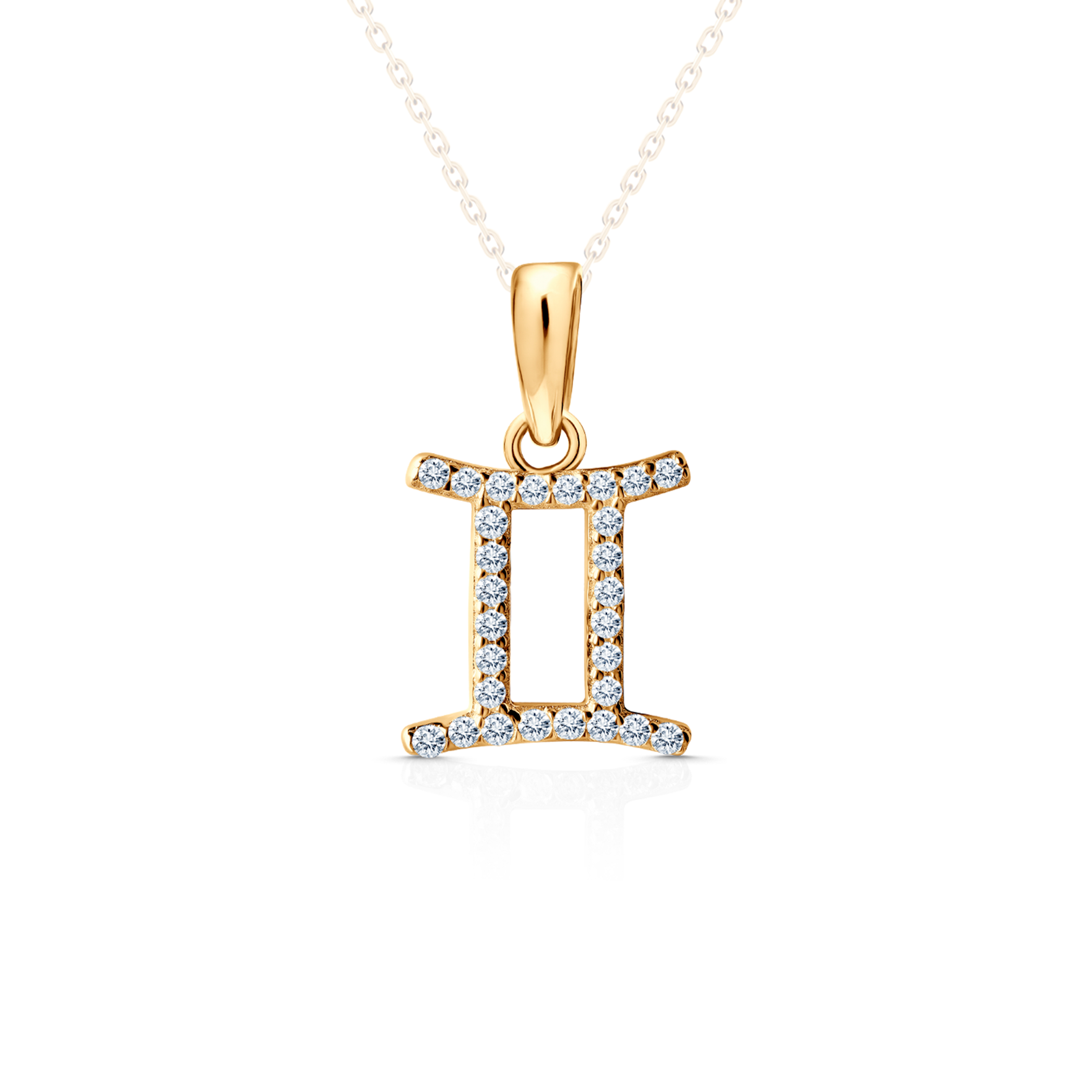 SAVICKI twins pendant: gold, zircons