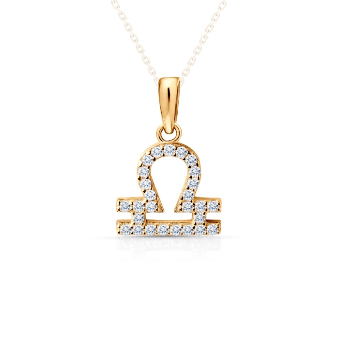 SAVICKI scale pendant: gold, zircons