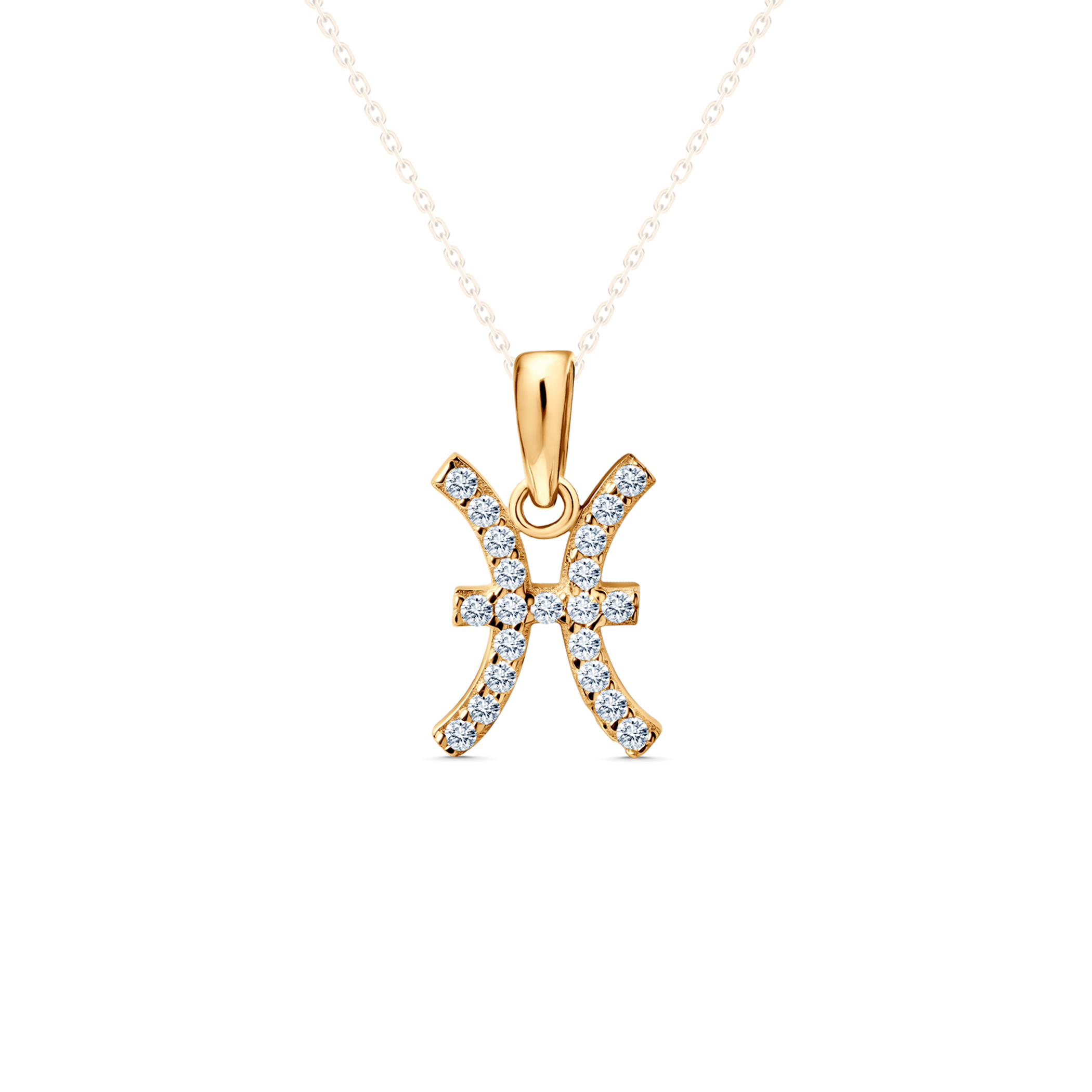 SAVICKI fish pendant: gold, zircons