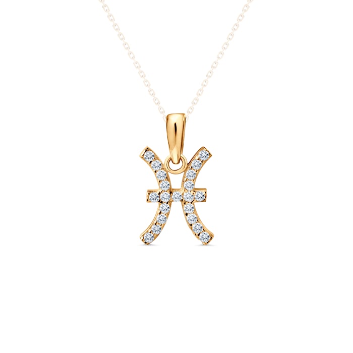 SAVICKI fish pendant: gold, zircons