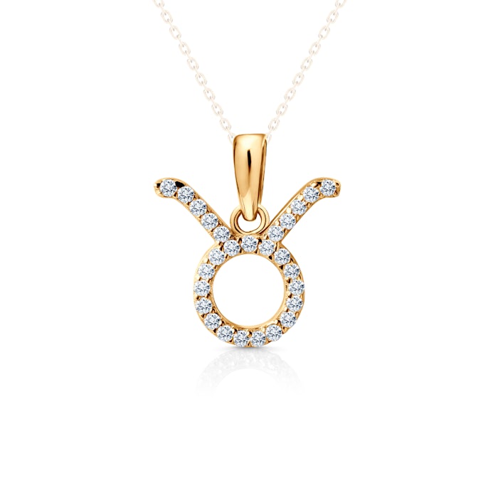 SAVICKI bull pendant: gold, zircons