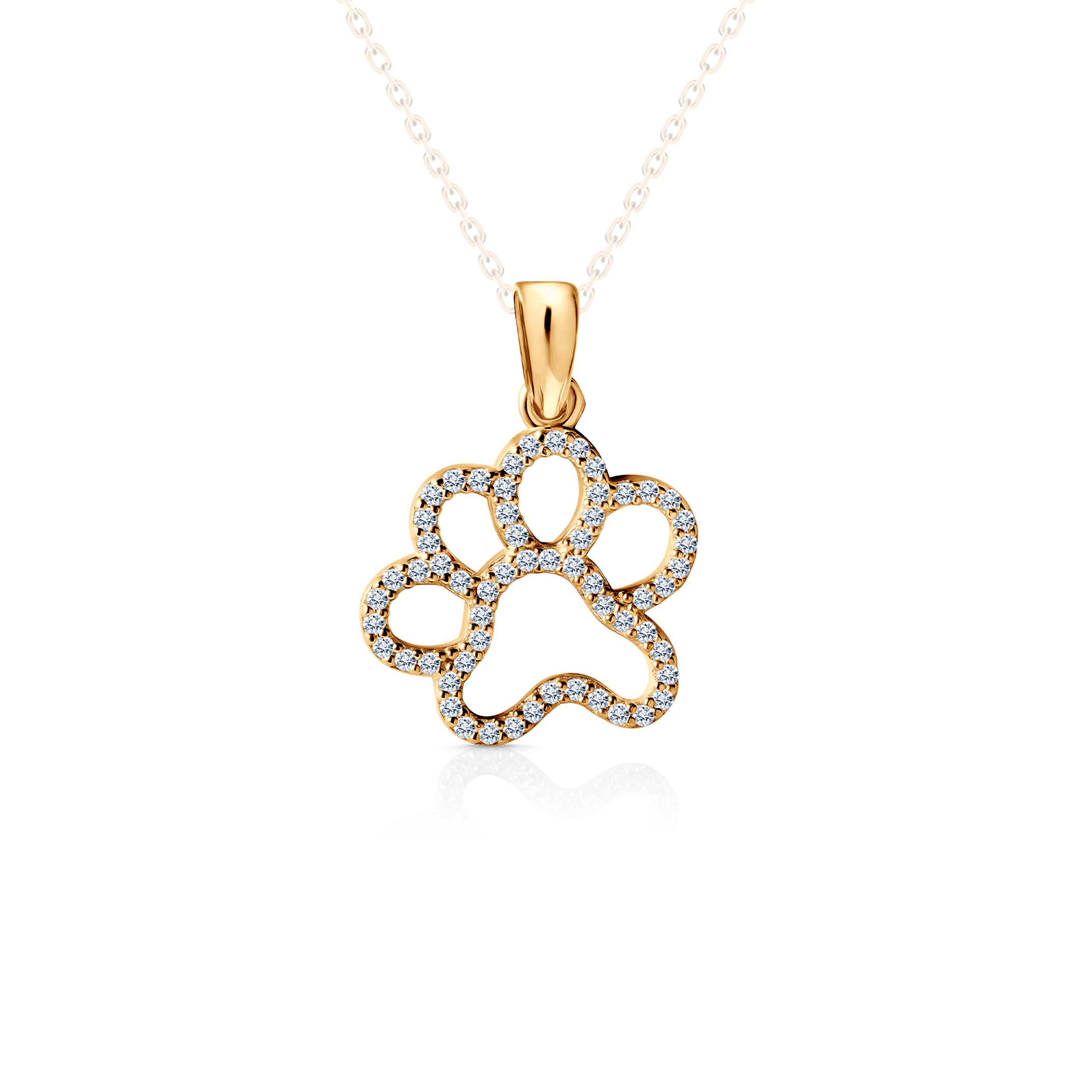 SAVICKI paw pendant: gold, zircons