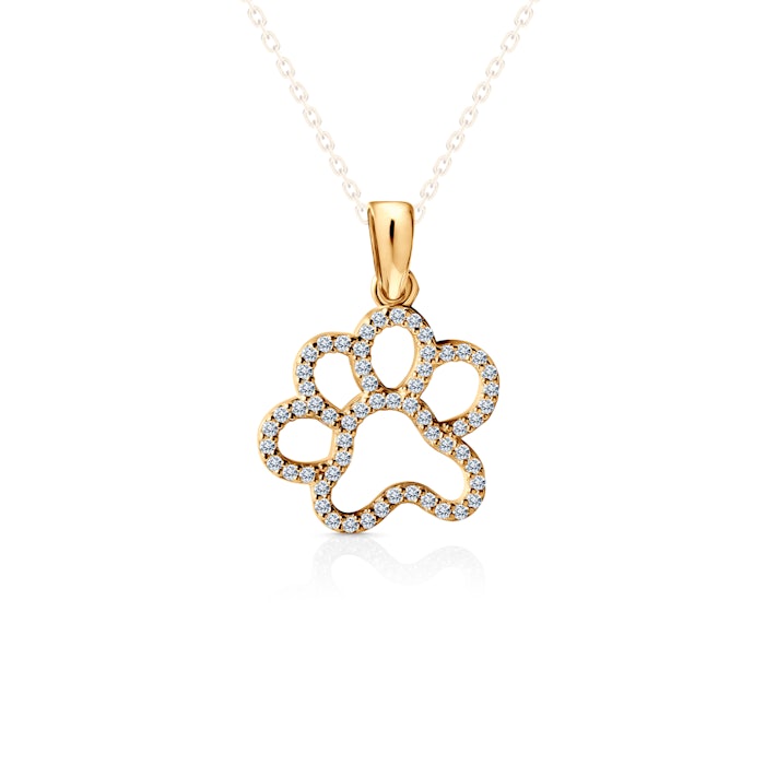 SAVICKI paw pendant: gold, zircons