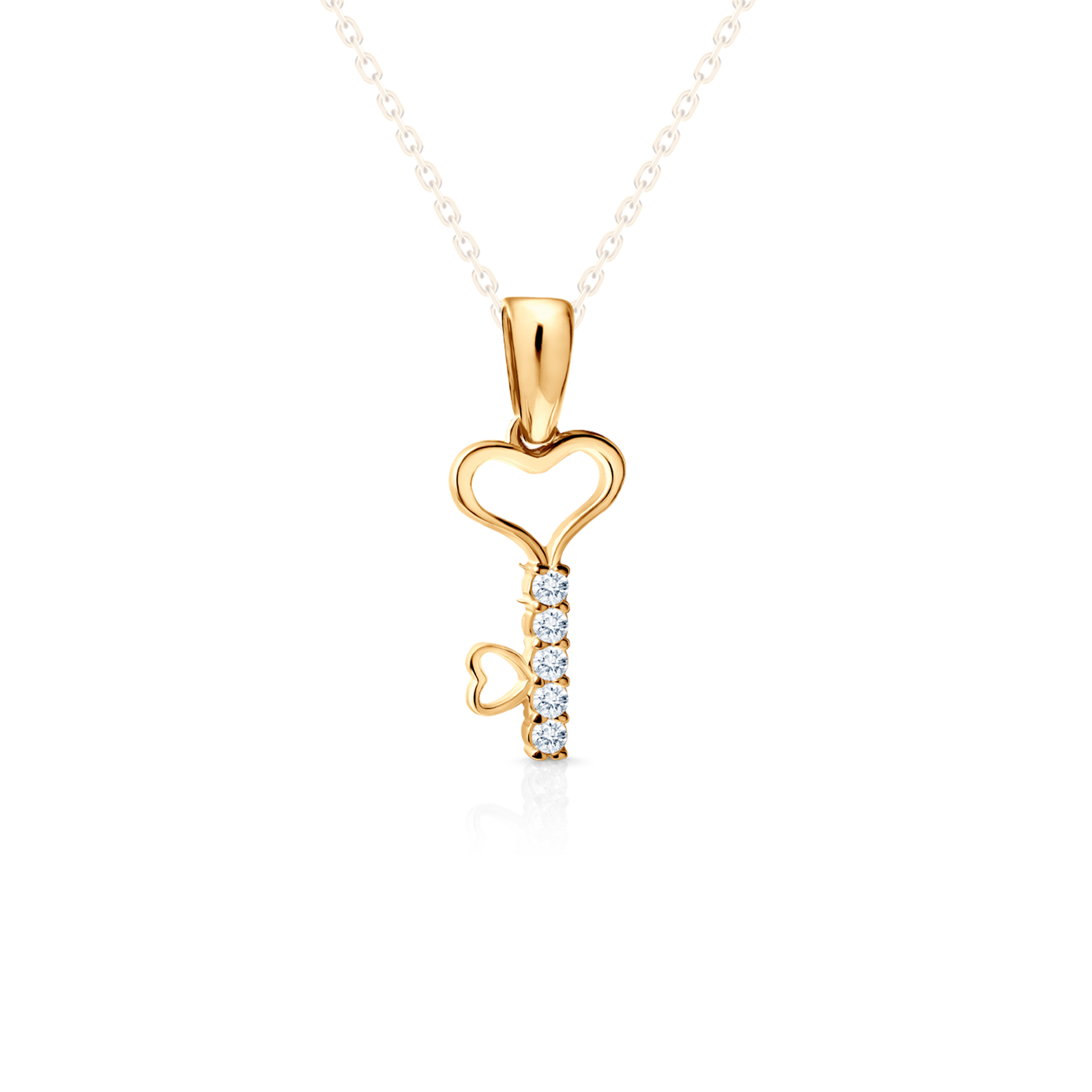 SAVICKI key pendant: gold, zircons