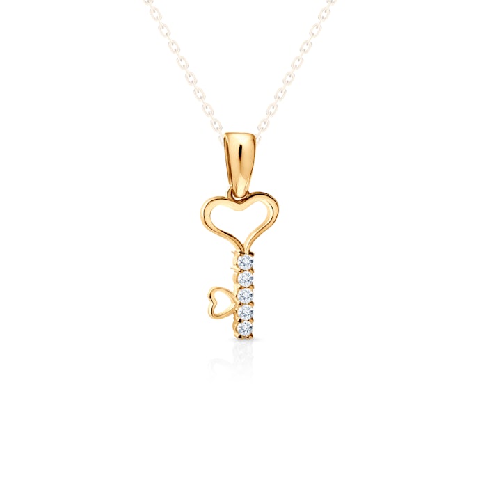 SAVICKI key pendant: gold, zircons