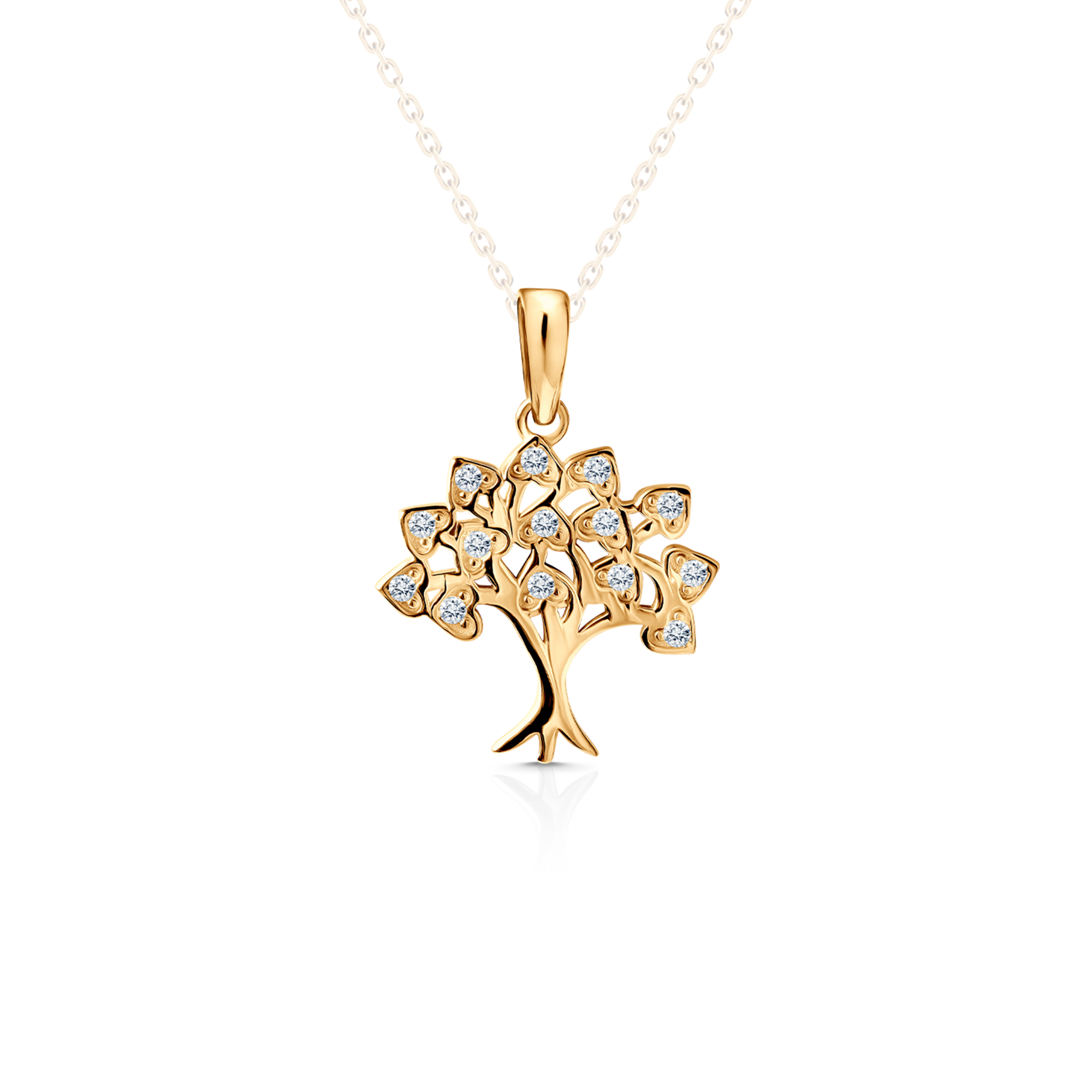 SAVICKI tree pendant: gold, zircons