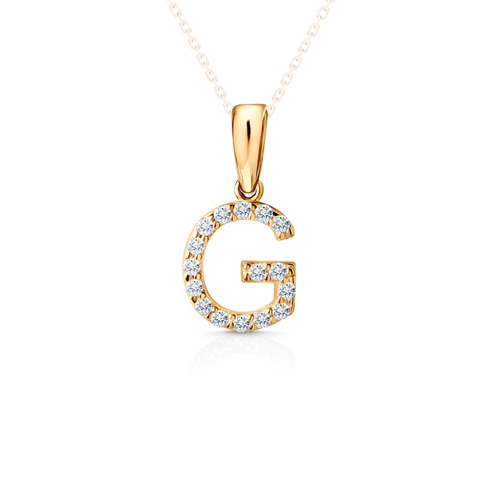SAVICKI Letter G pendant: gold, zircons