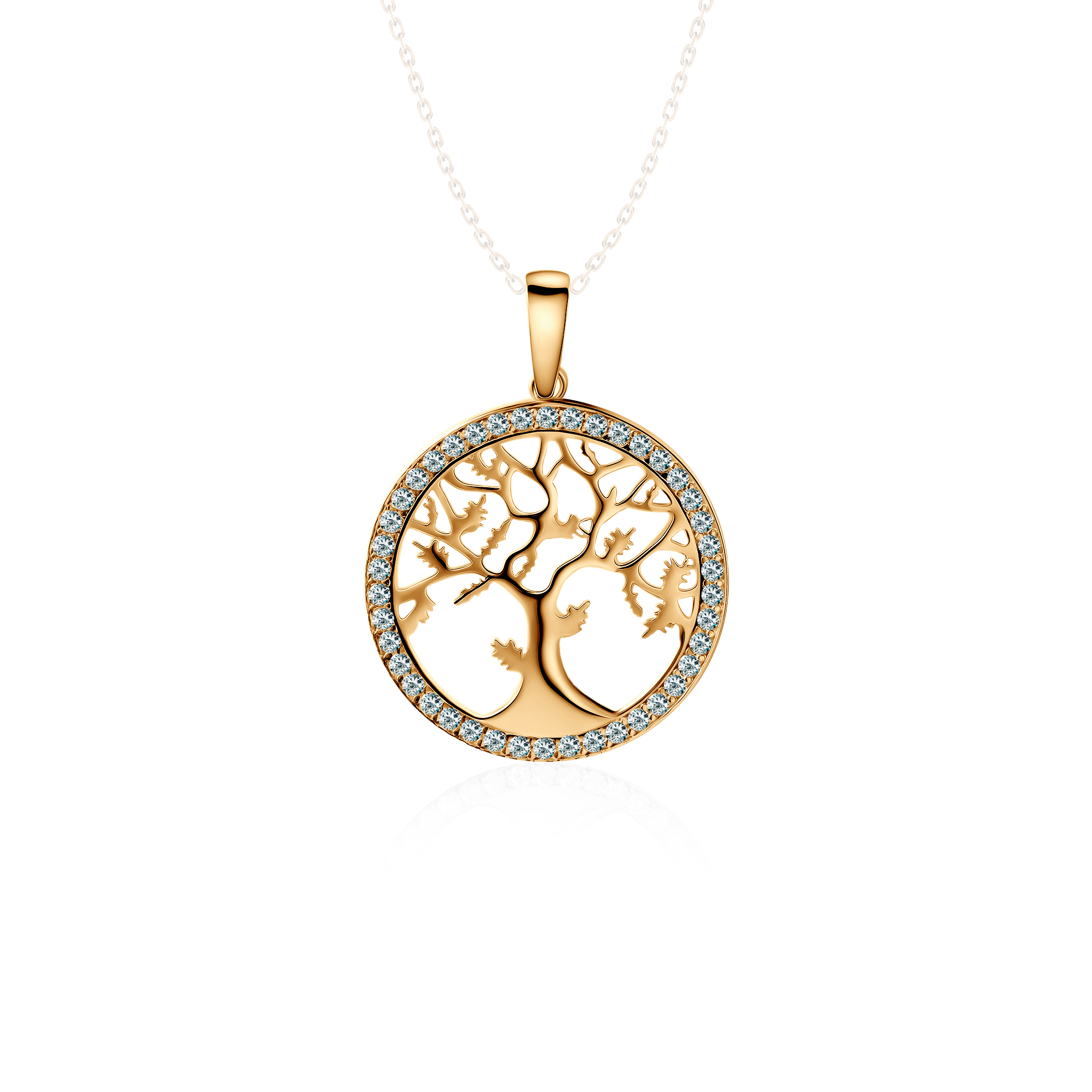 SAVICKI tree pendant: gold, zircons