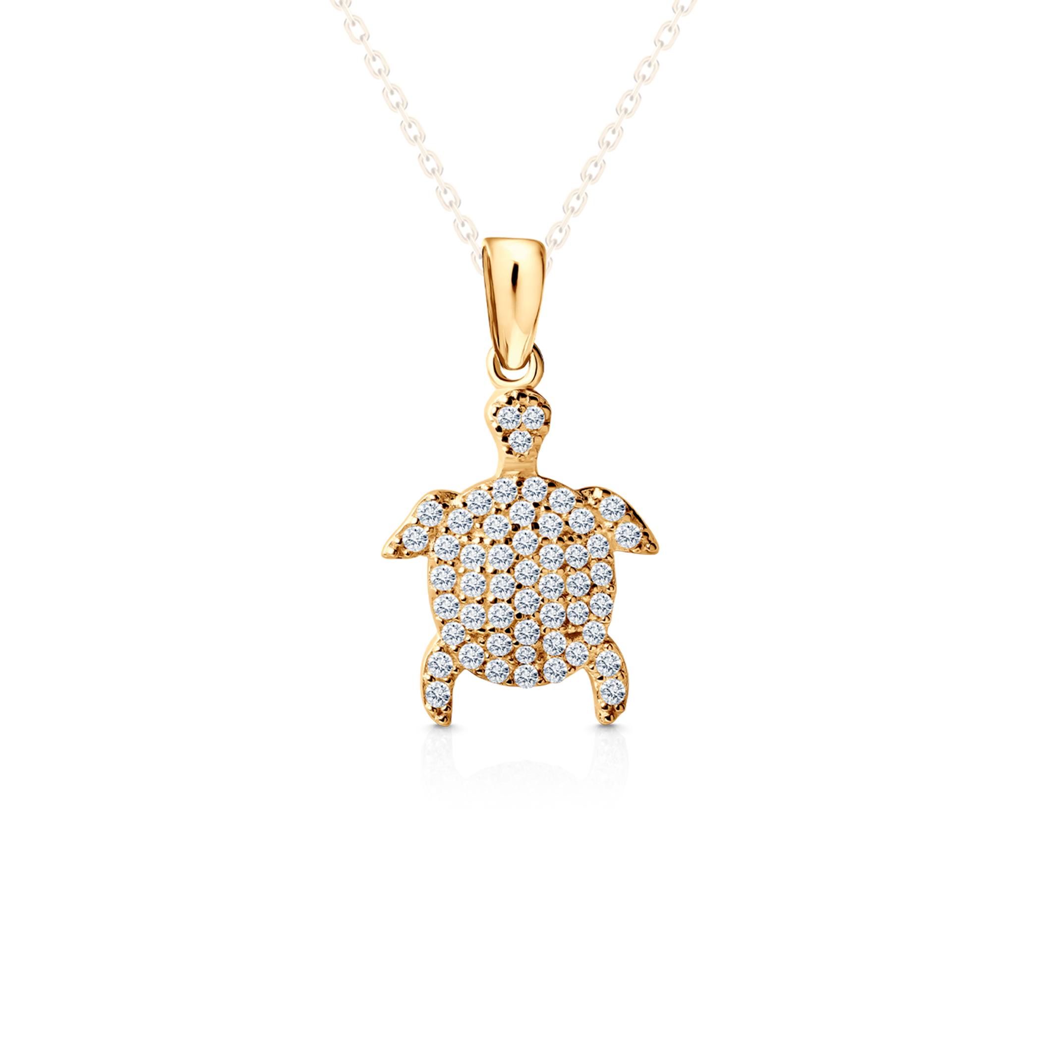 SAVICKI turtle pendant: gold, zircons