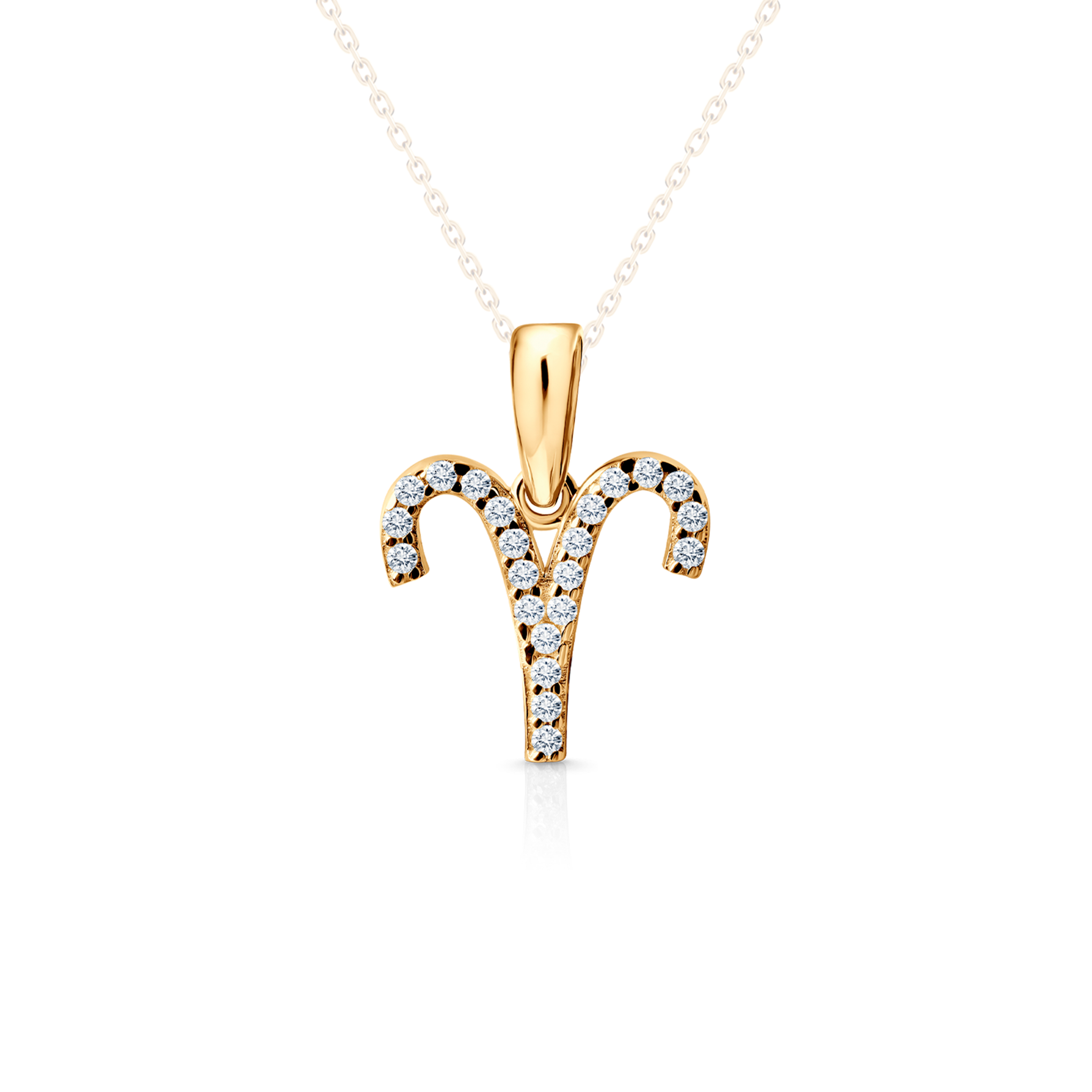 SAVICKI ram pendant: gold, zircons
