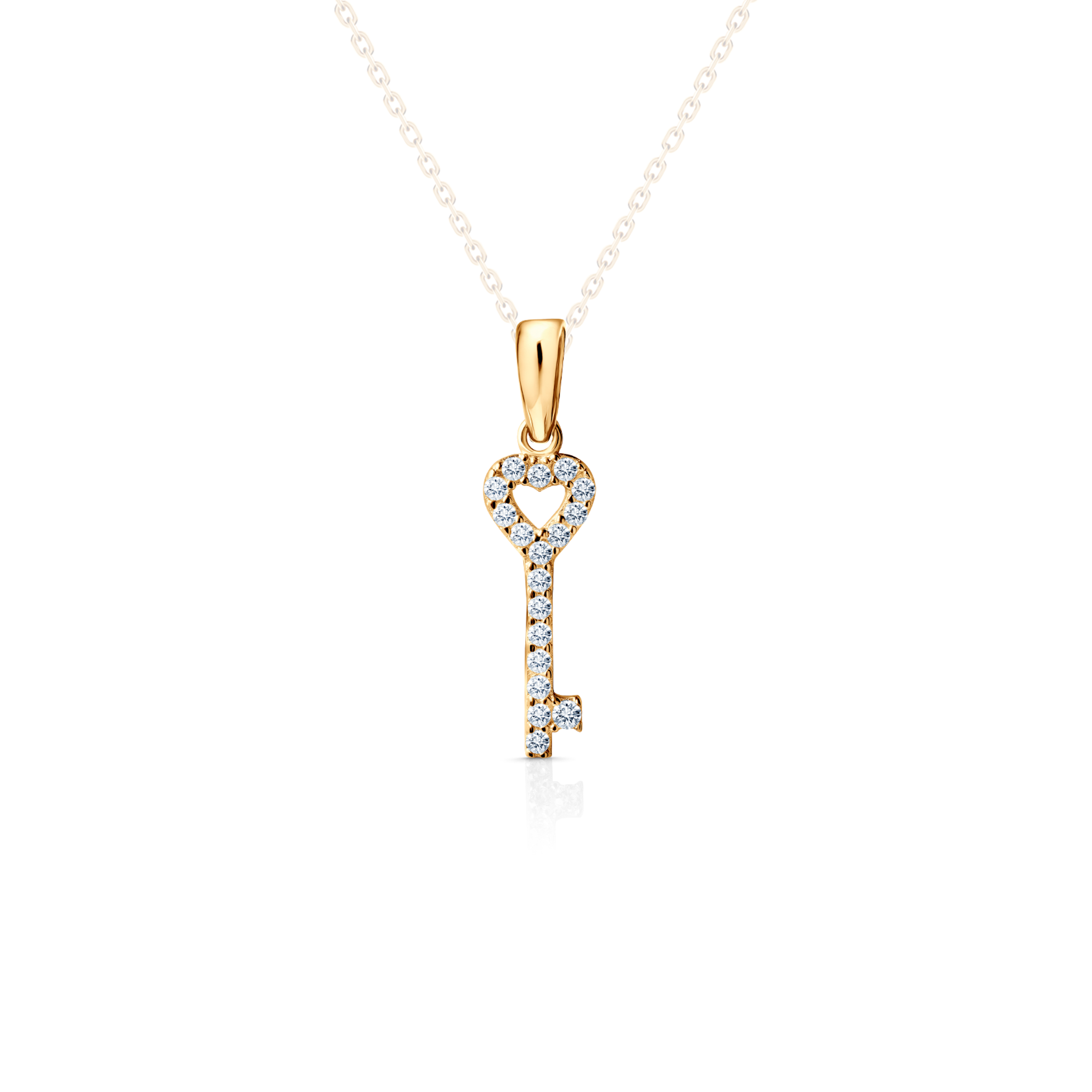 SAVICKI key pendant: gold, zircons