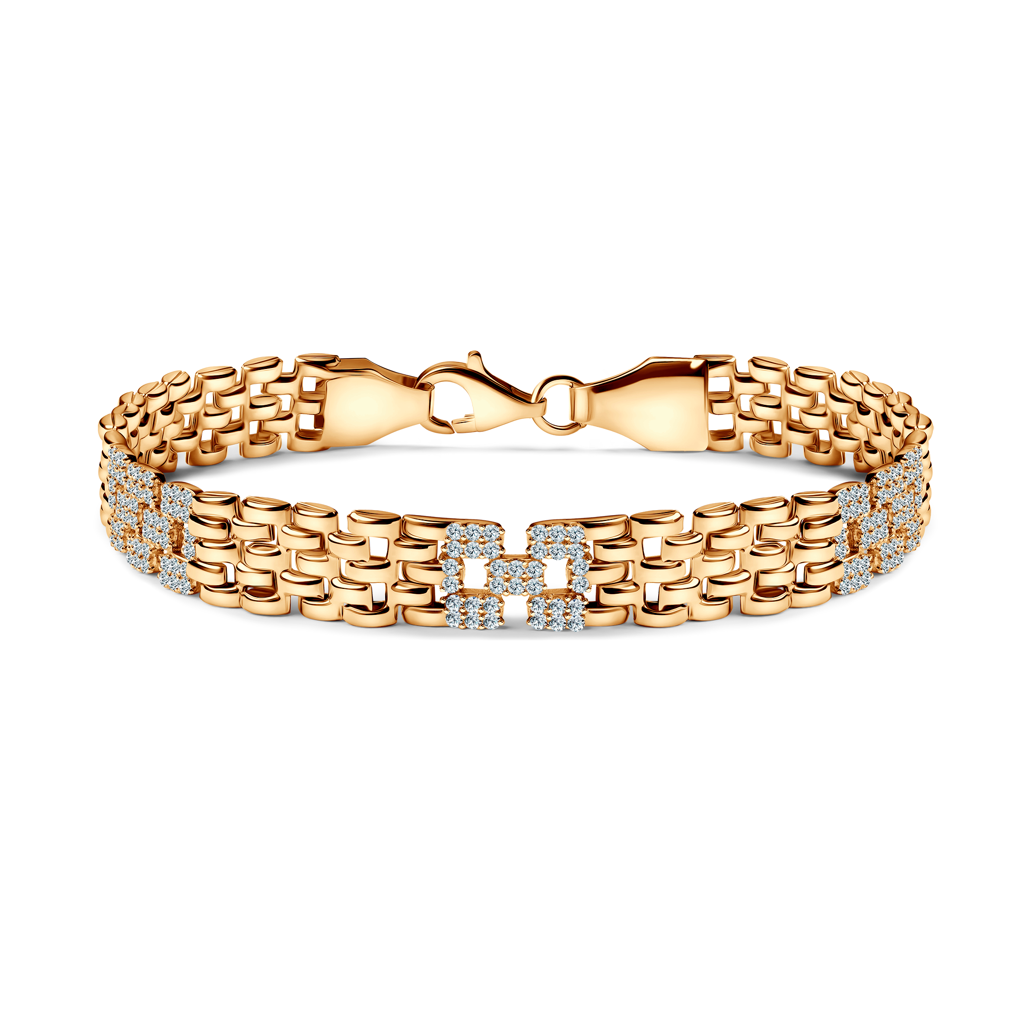 SAVICKI bracelet 17.7mm: 585 gold, cubic zirconia