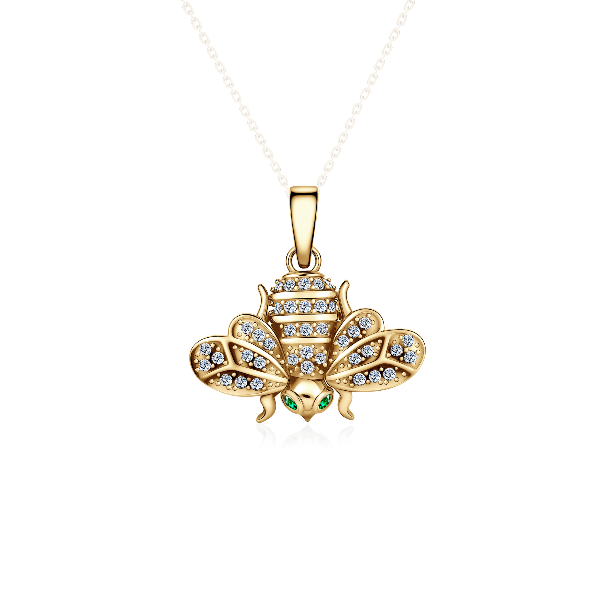 SAVICKI bee pendant: gold, zircons