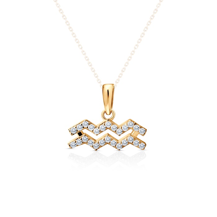 SAVICKI Aquarius pendant: gold, Cubic Zirconia