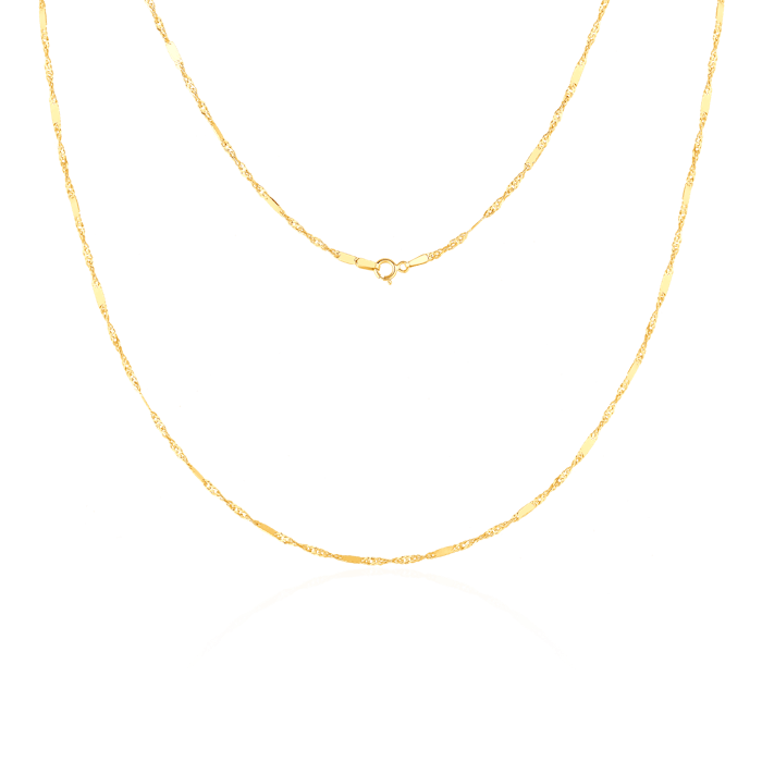 SAVICKI chain 1.3mm: 585 gold, Singapore with plate