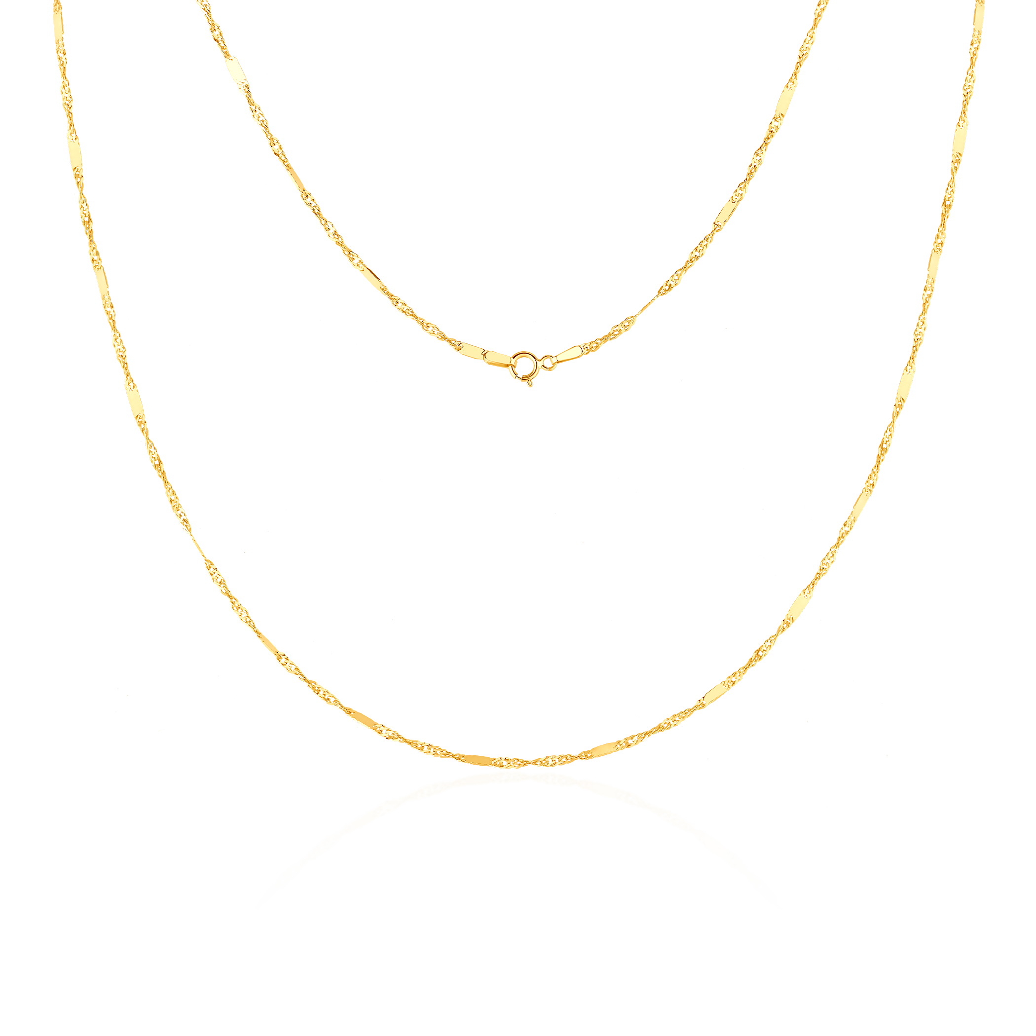 SAVICKI chain 1.3mm: 585 gold, Singapore with plate