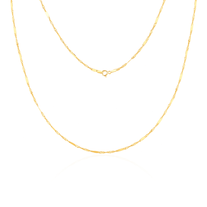 SAVICKI chain 1.3mm: 585 gold, Singapore with plate
