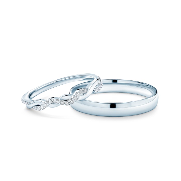 karikagyűrűk: fehérarany, félköríves, 1,5mm és 3mm