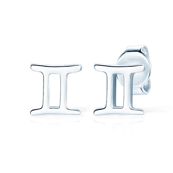 Cercei semn zodiacal Gemeni Savicki: argintiu