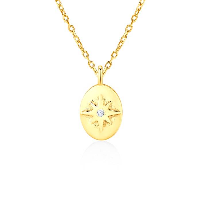 SAVICKI star necklace: gold-plated silver, cubic zirconia