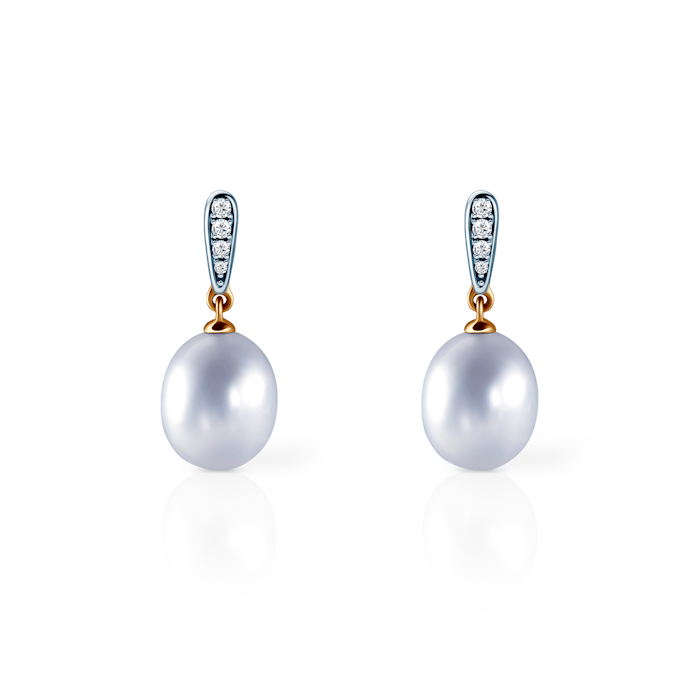 Cercei SAVICKI: aur, perlă, diamante