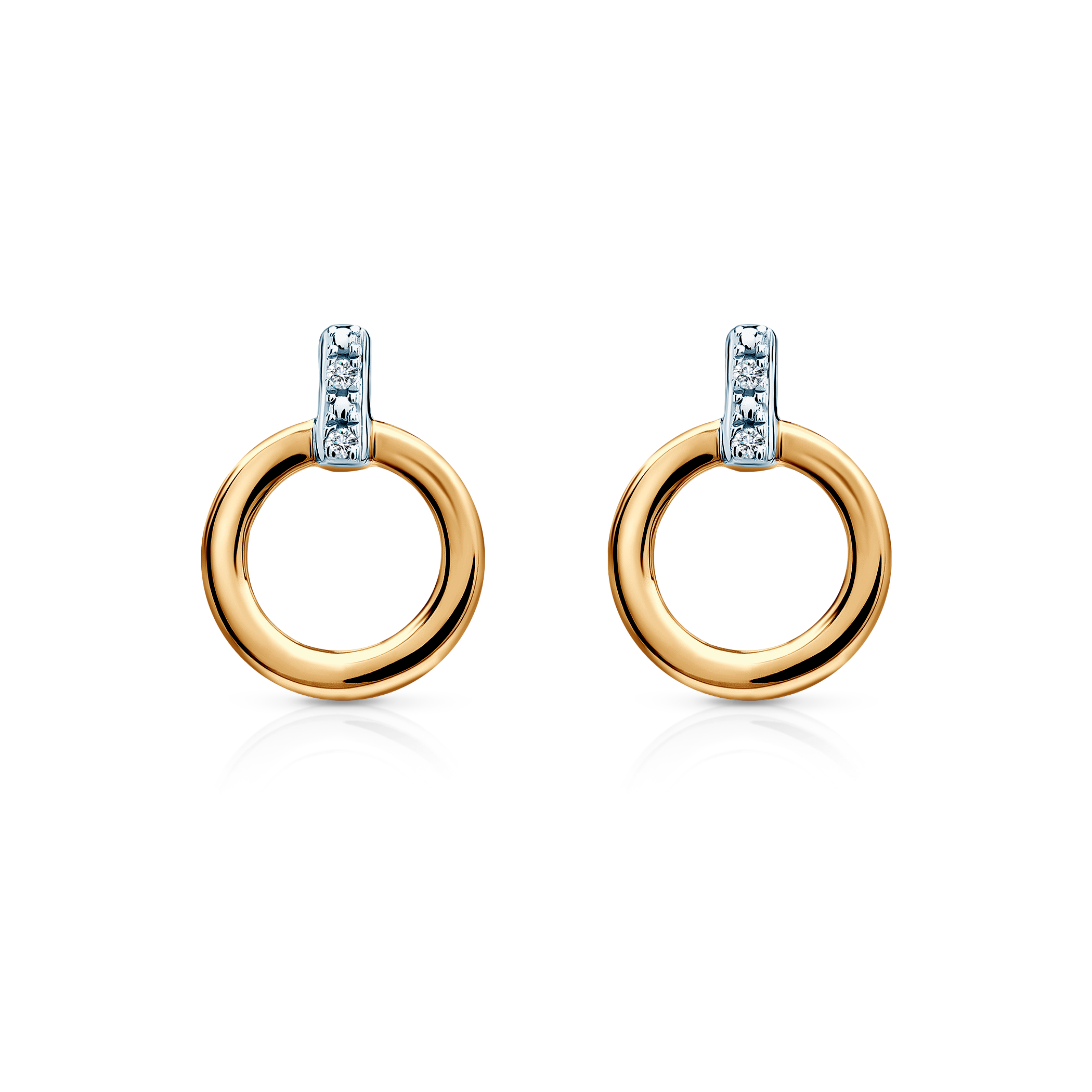 Cercei cercuri SAVICKI: aur, diamante