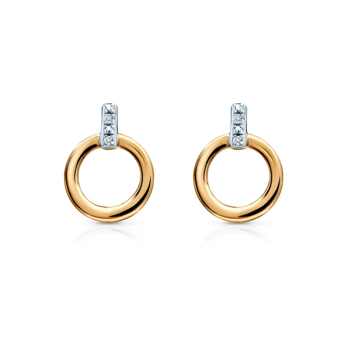 SAVICKI circle earrings: gold, diamonds