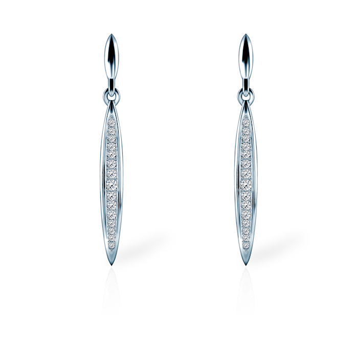 Cercei SAVICKI: aur alb, diamante