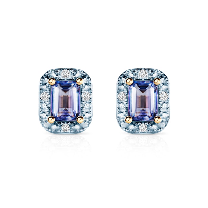 Ohrringe Savicki: Gold, zweifarbig gold, Tansanite