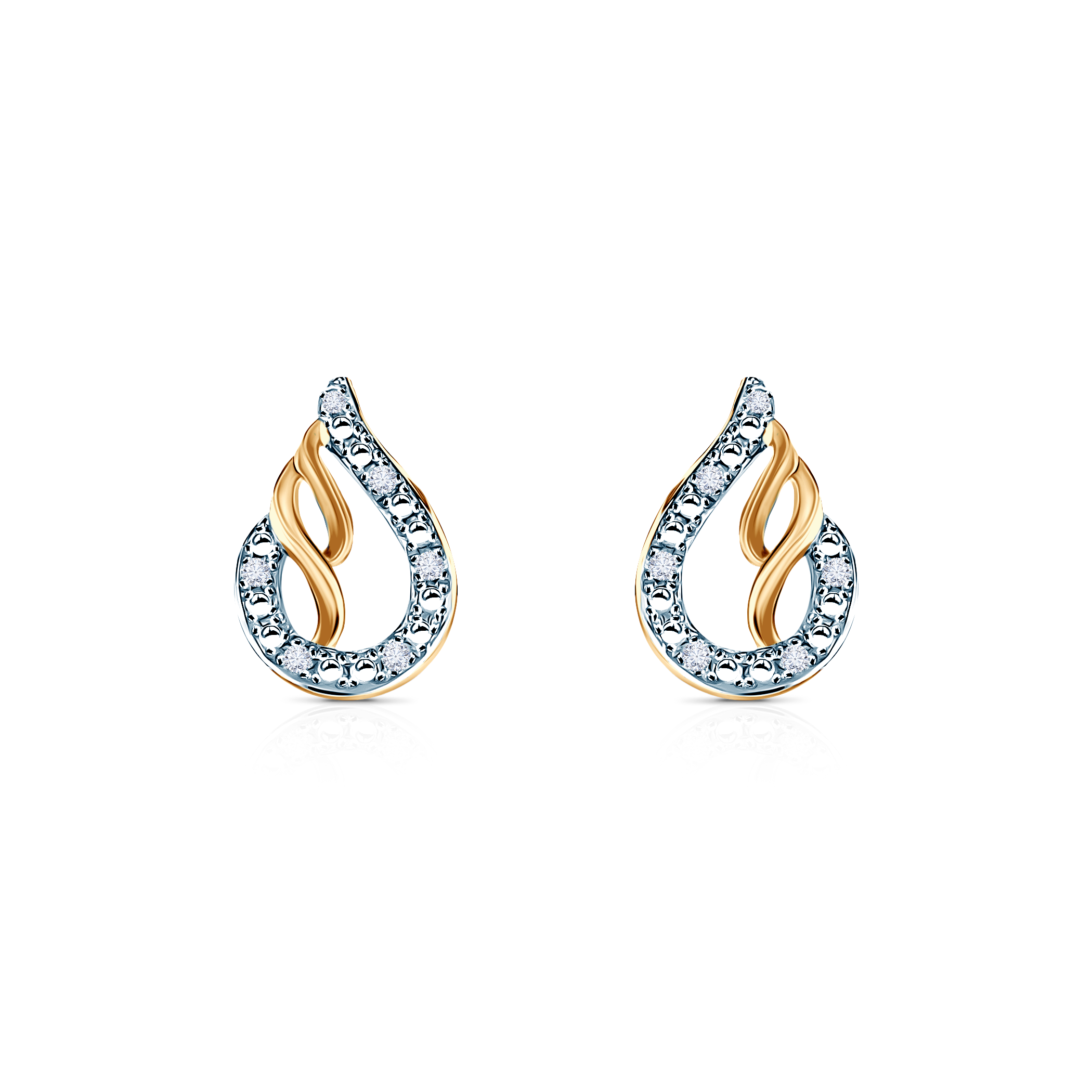 Cercei lacrimi SAVICKI: aur, diamante