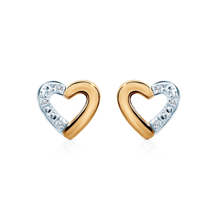 Обеци със сърце SAVICKI: злато. диаманти