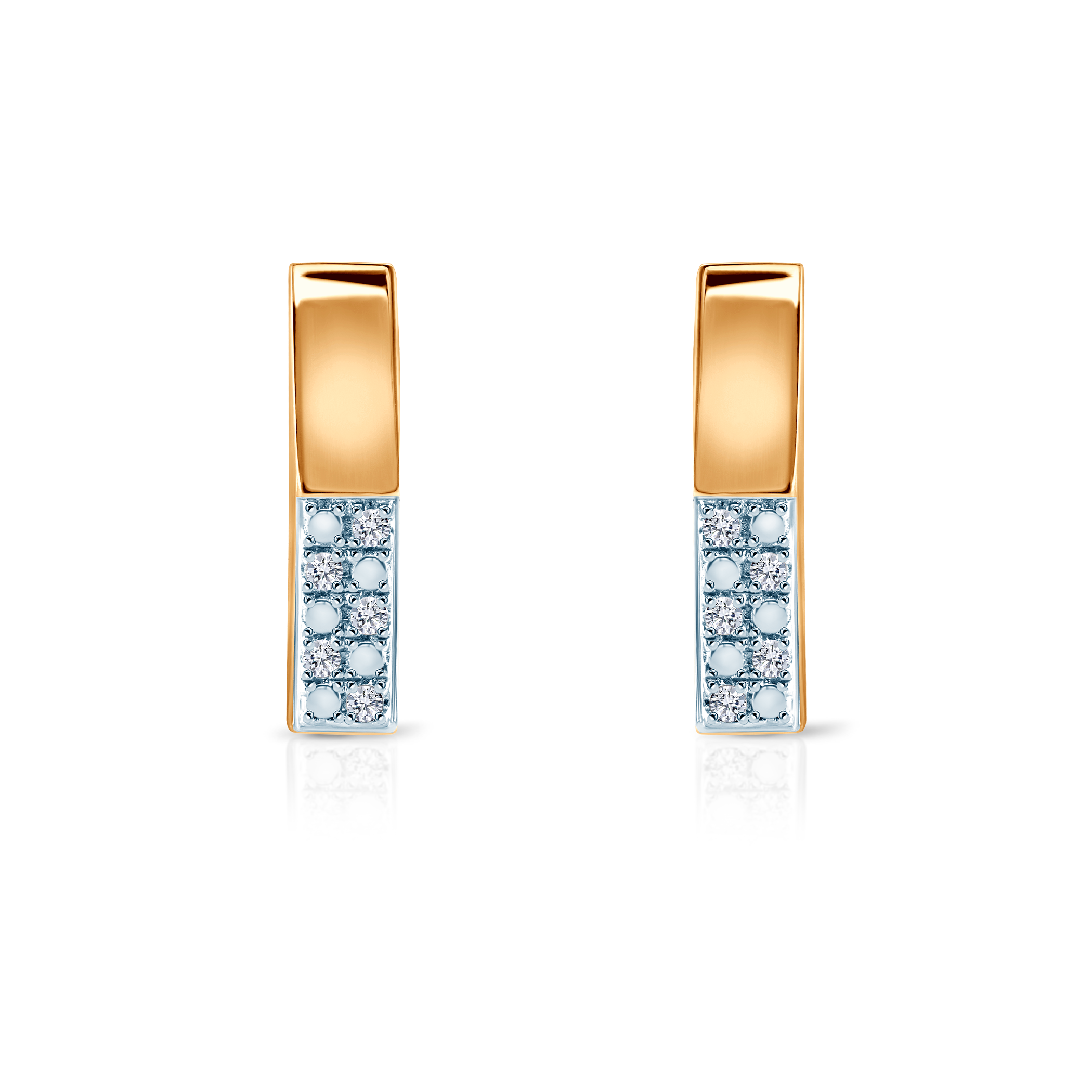 Ohrringe Savicki: Zweifarbiges Gold, Diamanten