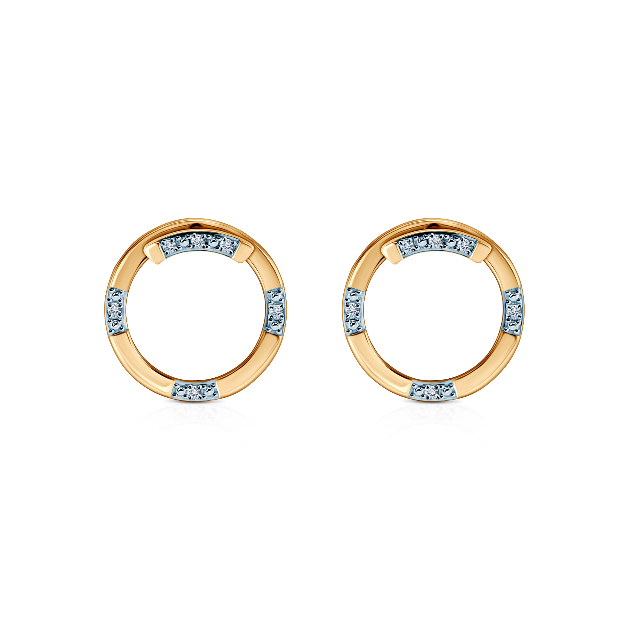 Σκουλαρίκια SAVICKI με Κύκλο: χρυσός, διαμάντια