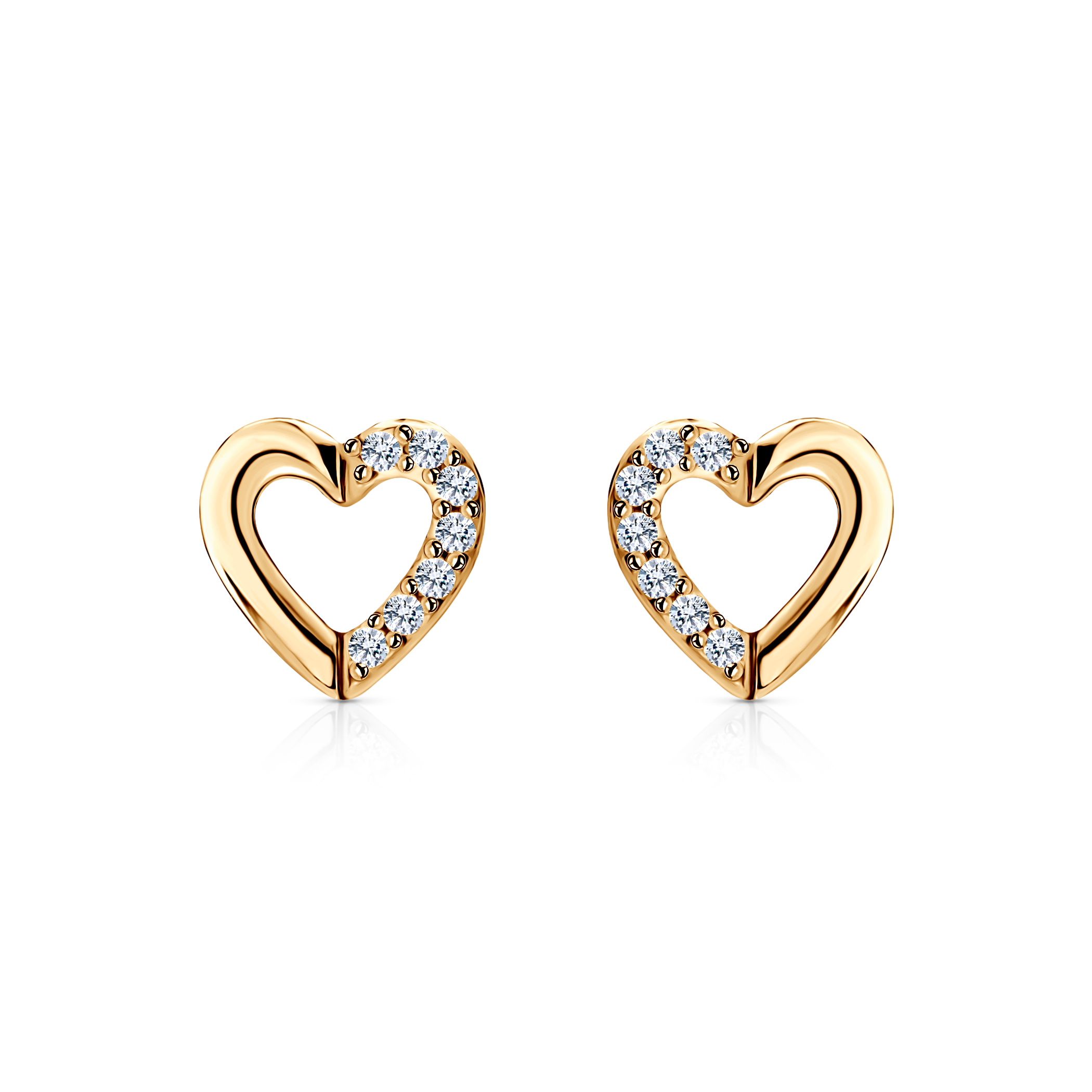 SAVICKI heart earrings: gold, diamonds