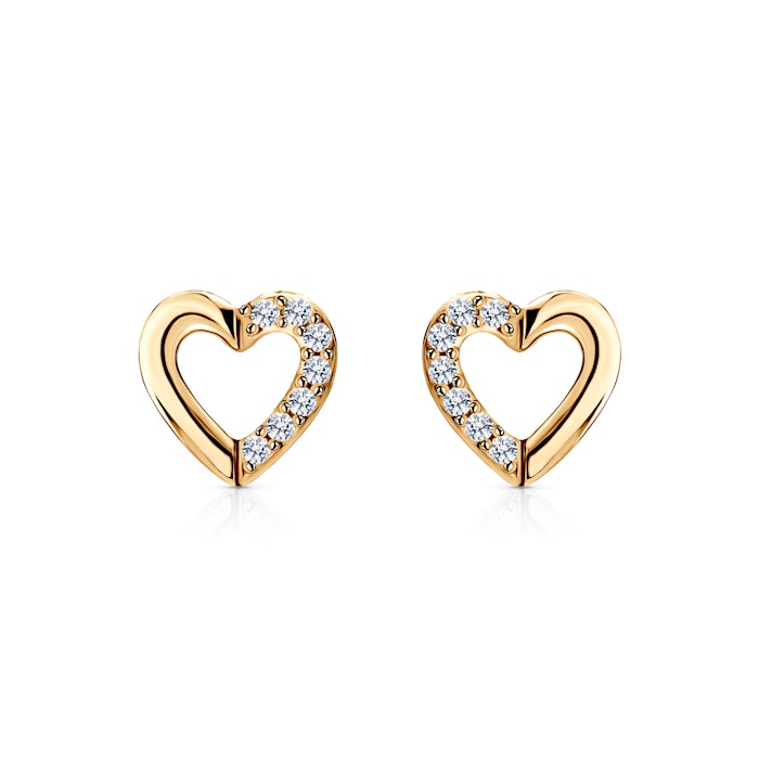 Naušnice srce Savicki: zlato, dijamanti