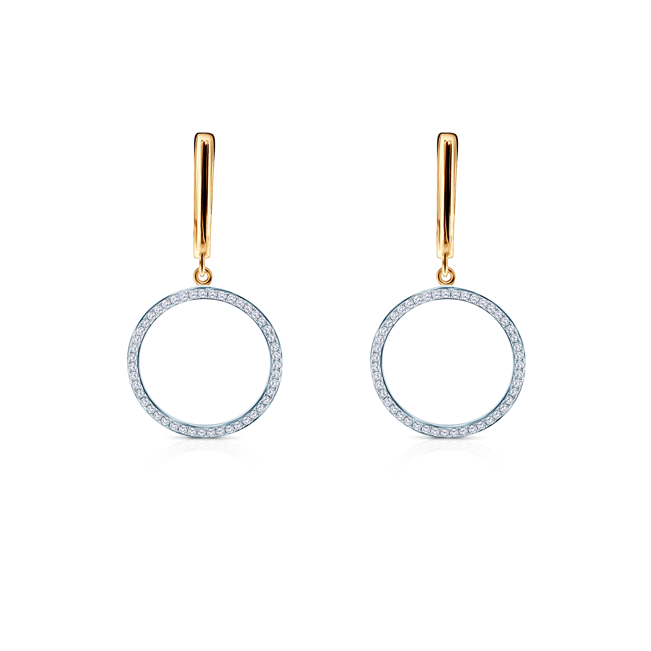 Ohrringe Savicki: Zweifarbiges Gold, Diamanten