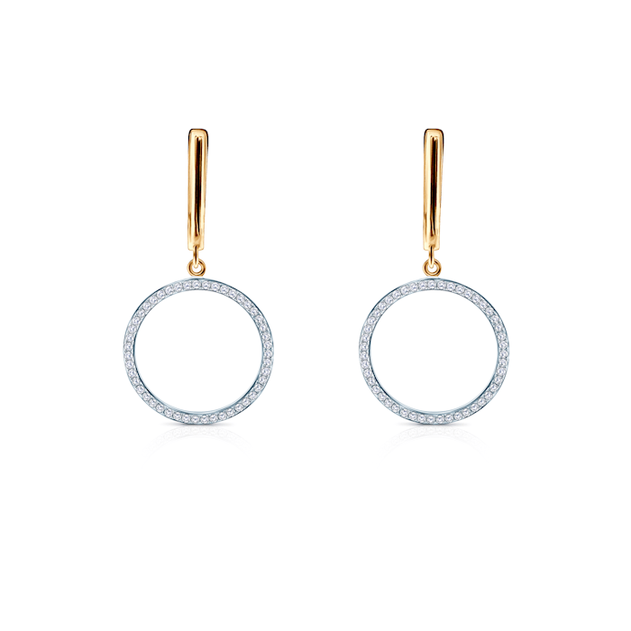 Cercei SAVICKI: aur bicolor, diamante