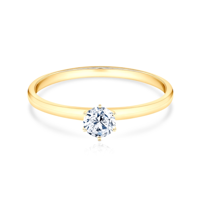 SAVICKI eljegyzési gyűrű: sárga arany, laboratóriumi gyémánt