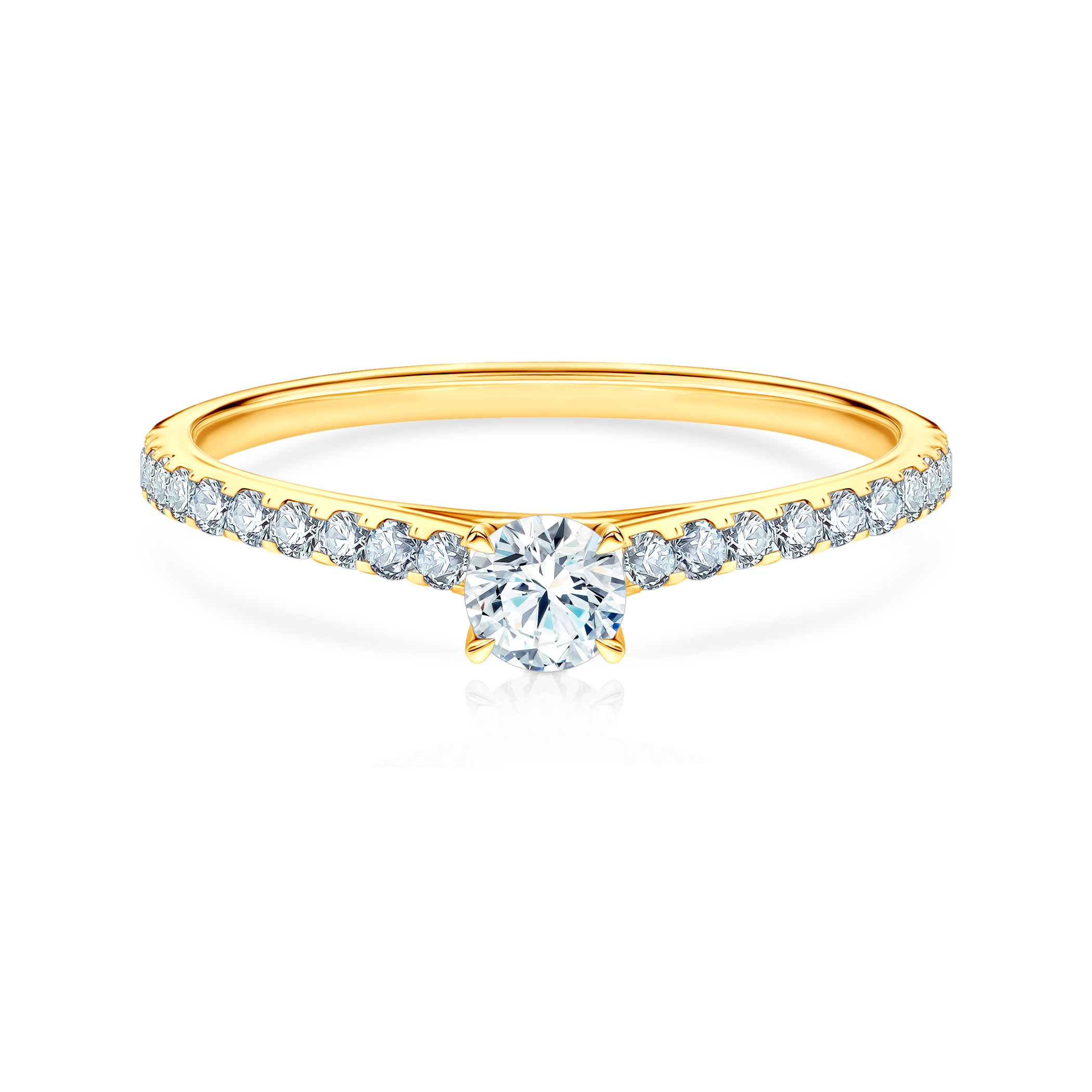 Share Your Love eljegyzési gyűrű: sárga arany, laboratóriumi gyémánt