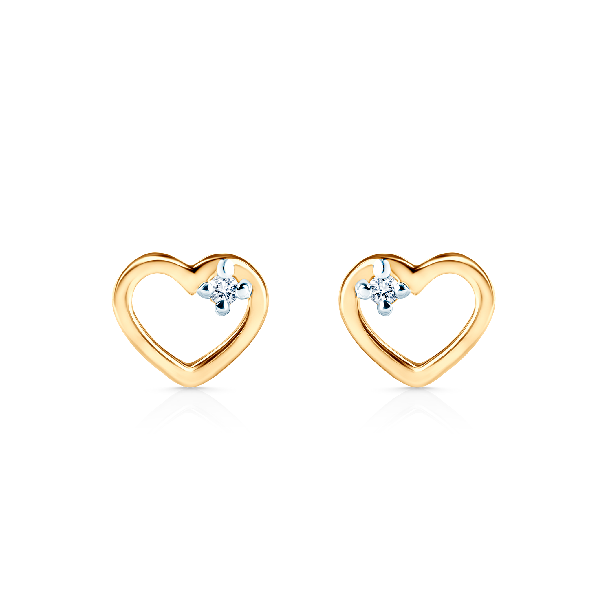 SAVICKI heart earrings: gold, diamonds