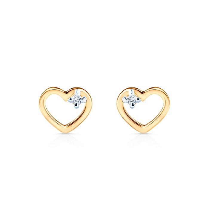 SAVICKI heart earrings: gold, diamonds