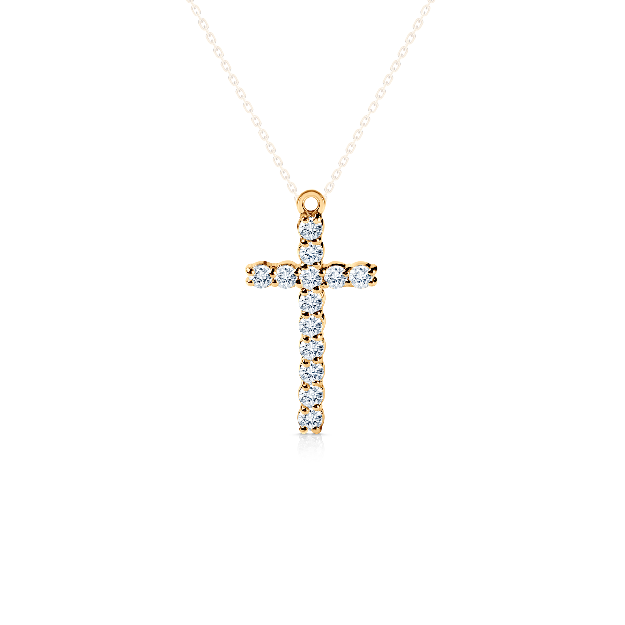 SAVICKI cross pendant: gold, diamonds