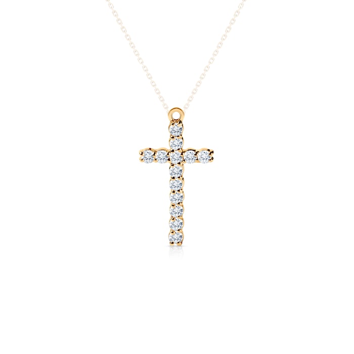 SAVICKI cross pendant: gold, diamonds