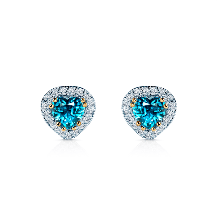 SAVICKI earrings: gold, topaz, diamonds