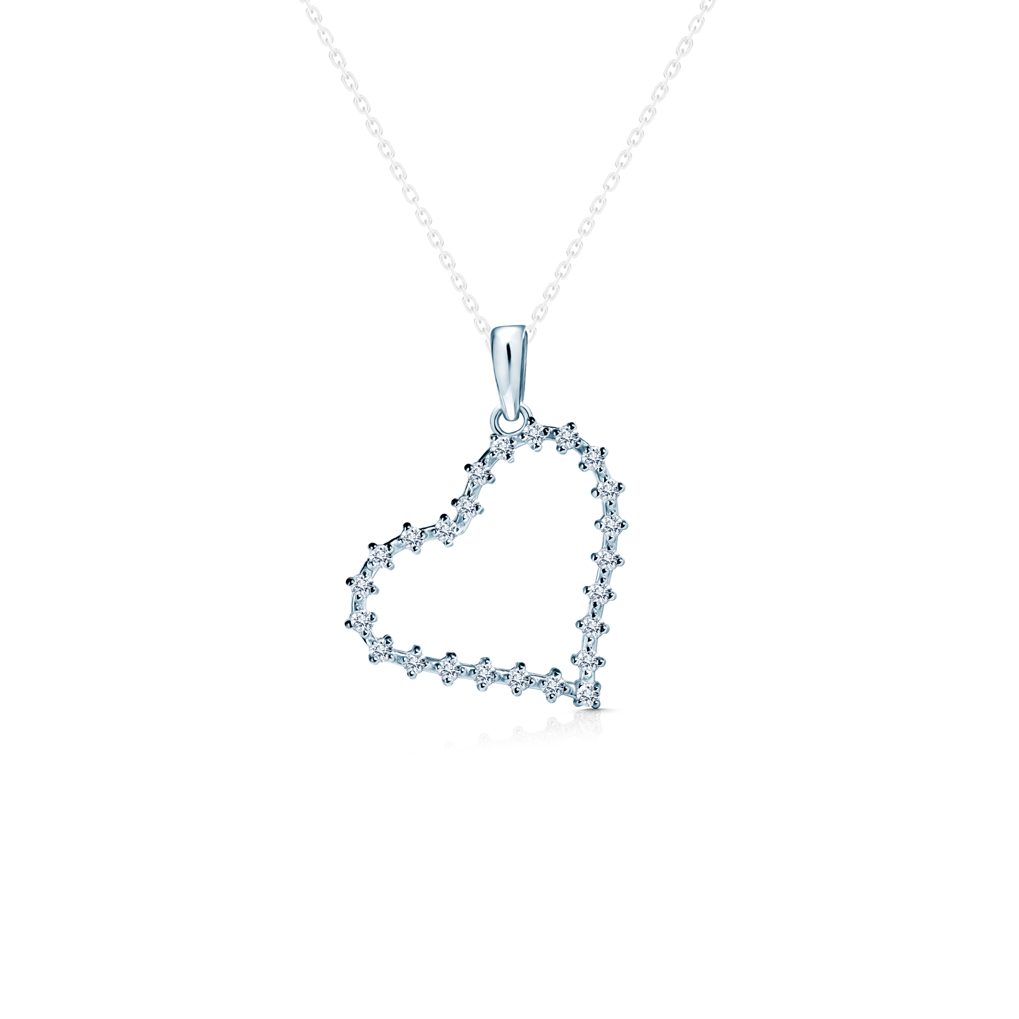 SAVICKI heart pendant: white gold, diamonds