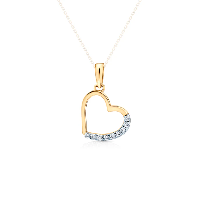 SAVICKI heart pendant: gold, diamonds